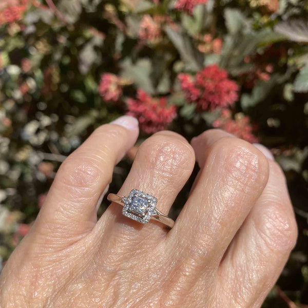 OOAK Princess Cut Yellow Diamond Engagement Ring, 0.8 carat, 14K White |  sillyshinydiamonds